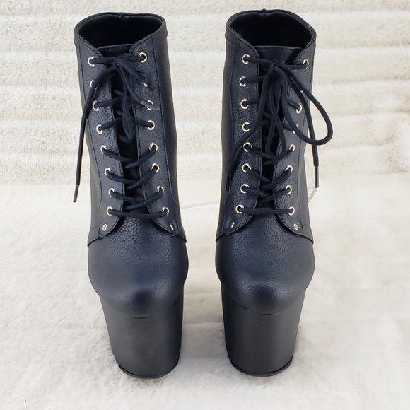 Spikes & Studs High Heel Platform Punk Rock Ankle Boots Fearless - Picture 9 of 11